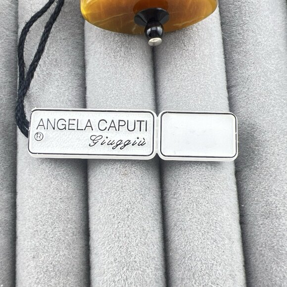 Angela Caputi Earrings CLIP ON Modernist Dangle Resin Geometric Art Gallery NWT - Picture 4 of 11